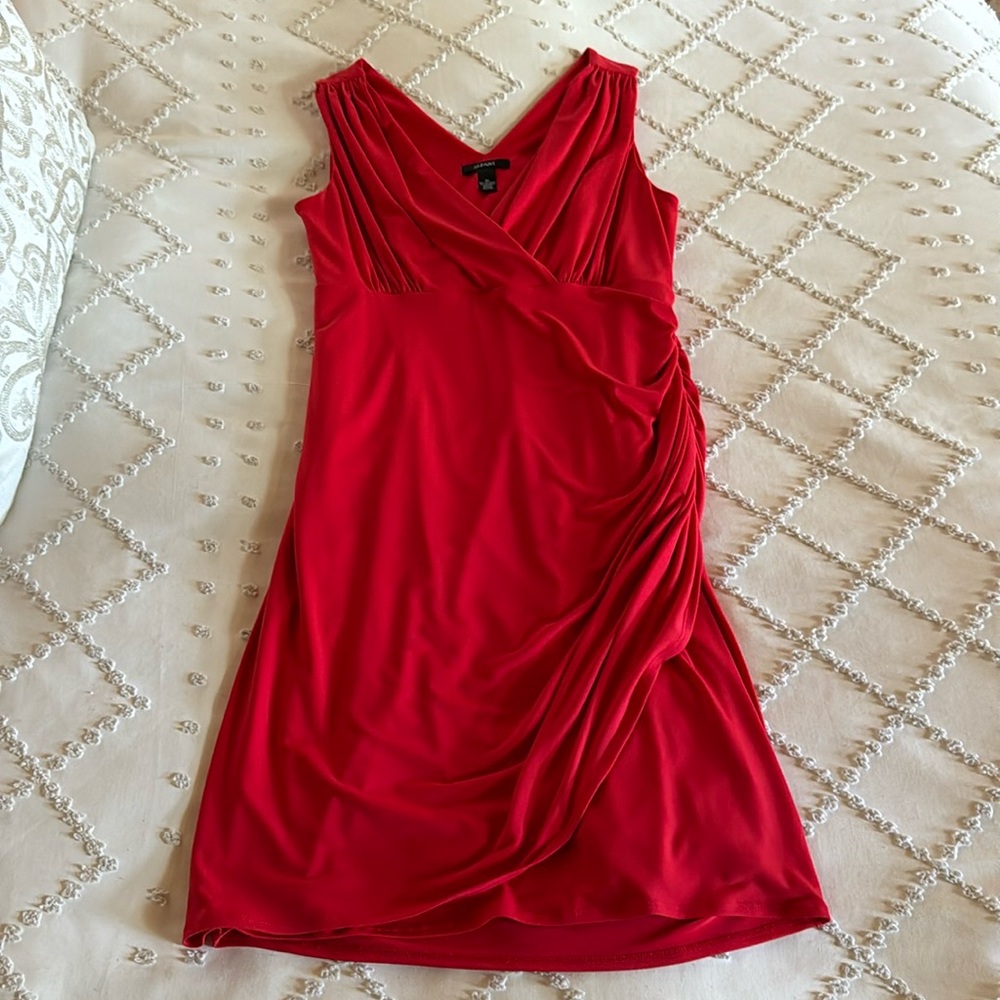 Size 10 Alfani Red Cocktail Dress Faux Wrap
